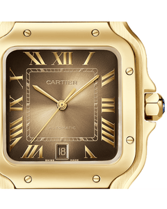CARTIER SANTOS DE CARTIER WATCH LARGE MODEL, AUTOMATIC MOVEMENT, YELLOW GOLD, INTERCHANGEABLE METAL AND LEATHER BRACELETS