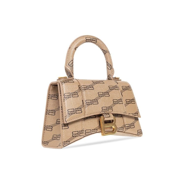Balenciaga Hourglass XS Shoulder Bag Beige/Brown