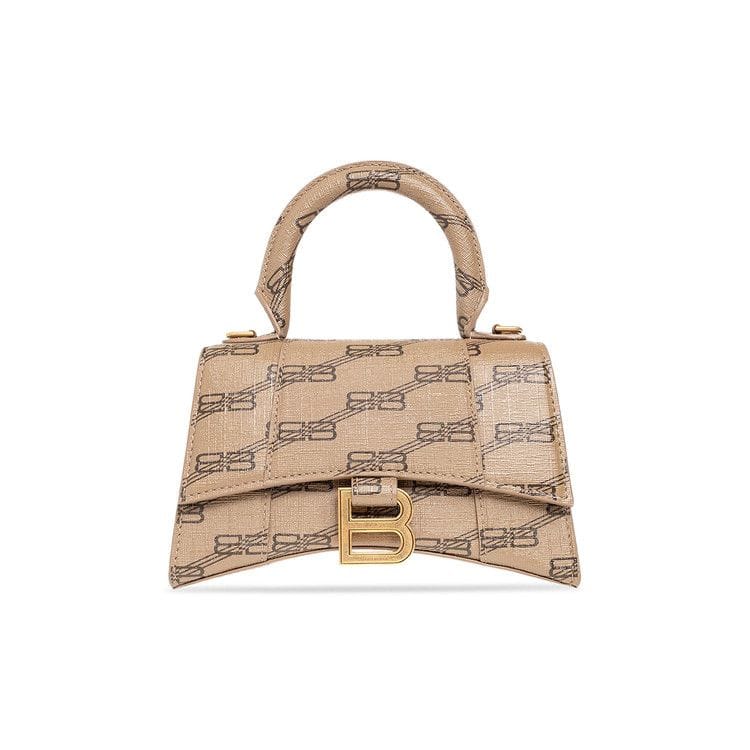 Balenciaga Hourglass XS Shoulder Bag Beige/Brown