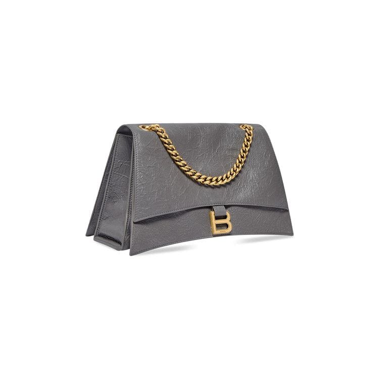 Balenciaga Medium Crush Chain Bag Dark Grey