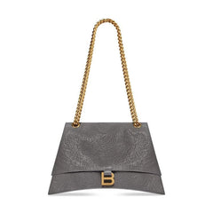 Balenciaga Medium Crush Chain Bag Dark Grey