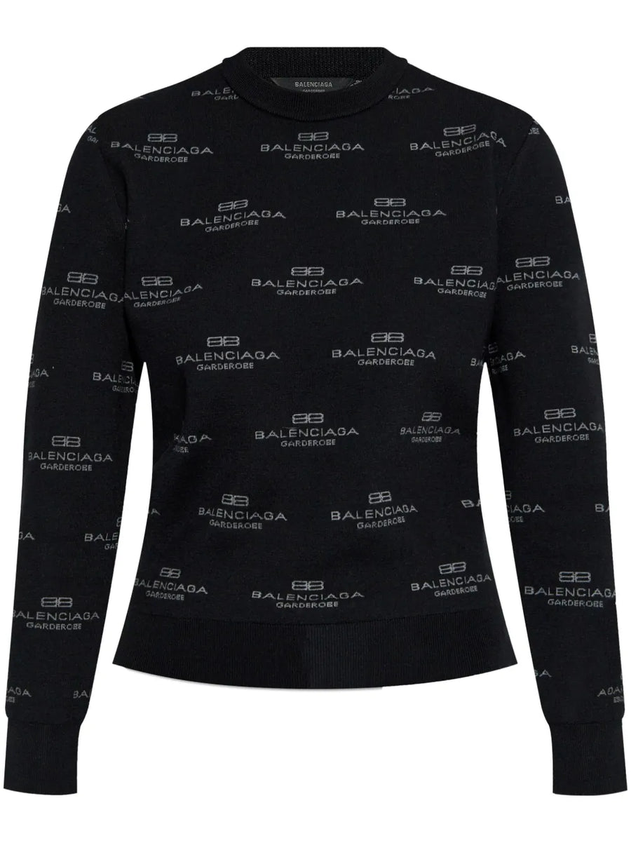 all-over logo-print jumper