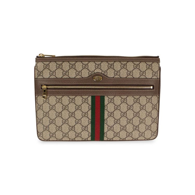 Gucci Ophidia GG Supreme Pouch Bag Beige