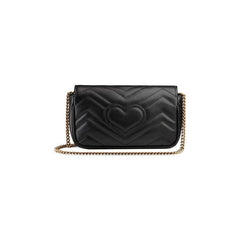 Gucci GG Marmont Matelassé Leather Super Mini Bag Black