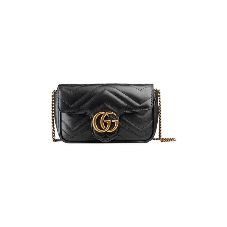 Gucci GG Marmont Matelassé Leather Super Mini Bag Black