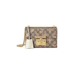 Gucci Padlock Small Berry Shoulder Bag Tan/White