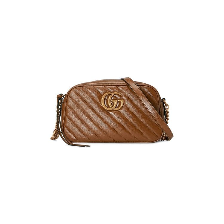 Gucci GG Marmont Small Matelassé Shoulder Bag Brown