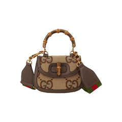 Gucci Bamboo 1947 Jumbo GG Mini Bag Camel/Ebony