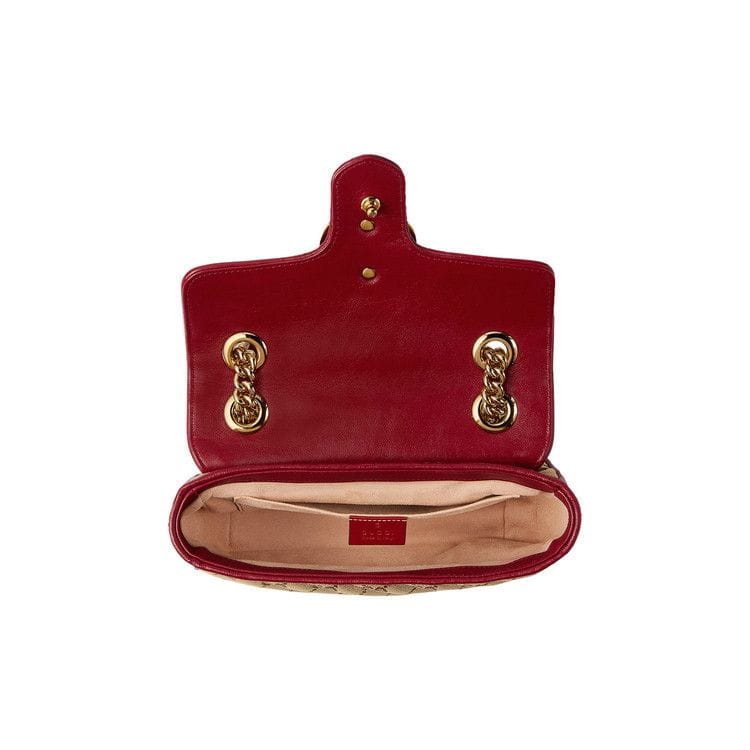 Gucci GG Marmont Mini Bag Beige/Ebony/New Cherry Red