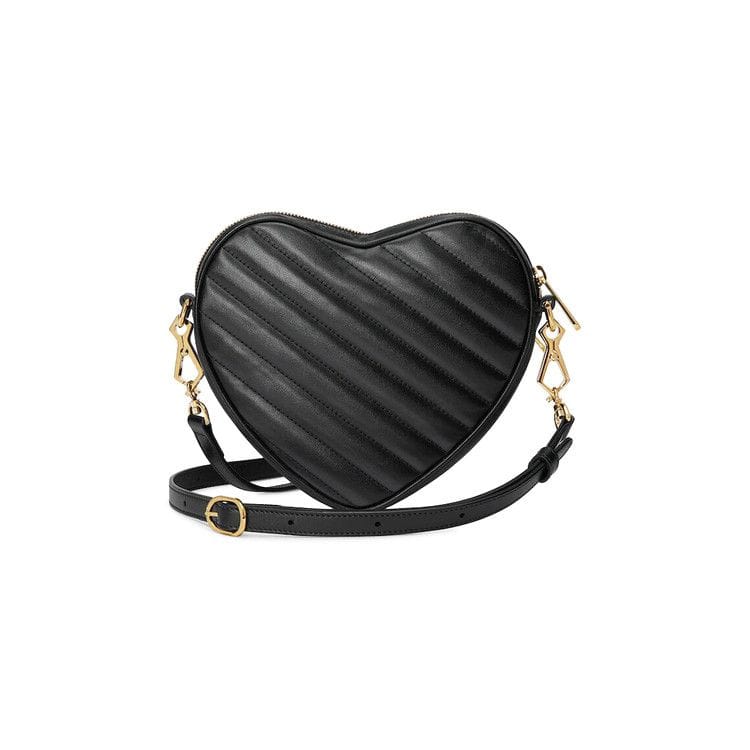 Gucci Interlocking G Mini Heart Shoulder Bag Black