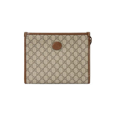 Gucci Beauty Case With Interlocking G Beige/Ebony/Brown Sugar