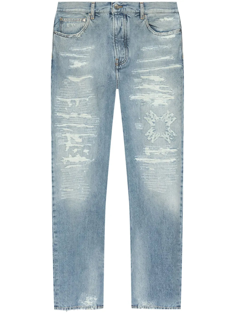 distressed-effect jeans