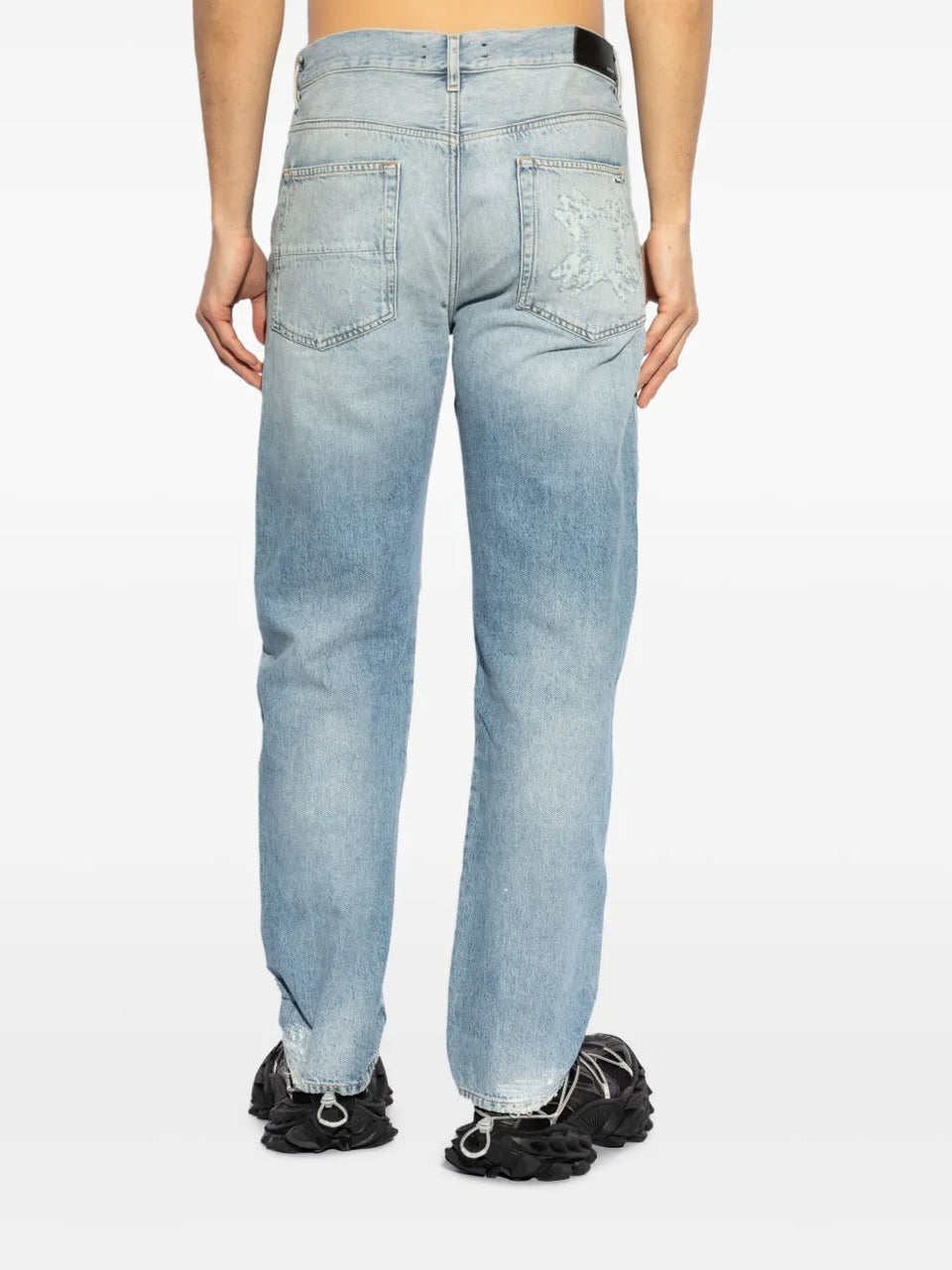 distressed-effect jeans