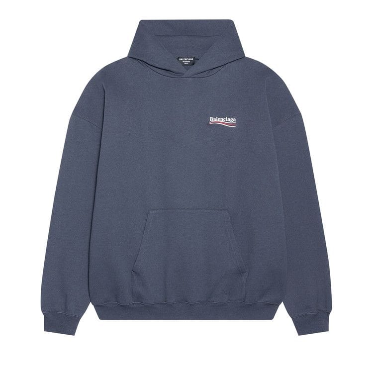 Balenciaga Political Campaign Large Fit Hoodie Dark Grey/White