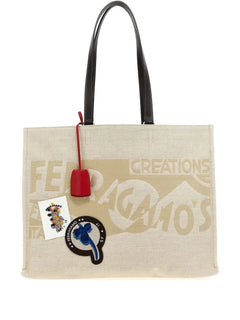 large logo-jacquard tote bag