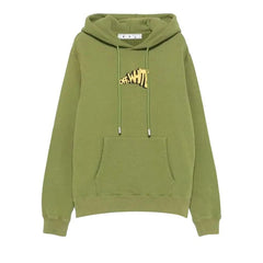 Off-White Arrows Print Hoodie Green