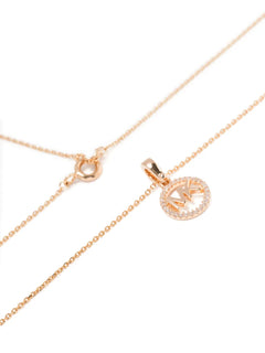 Pavé logo-charm necklace
