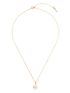 Pavé logo-charm necklace