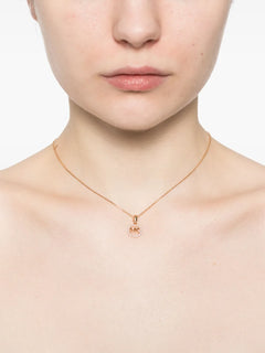 Pavé logo-charm necklace