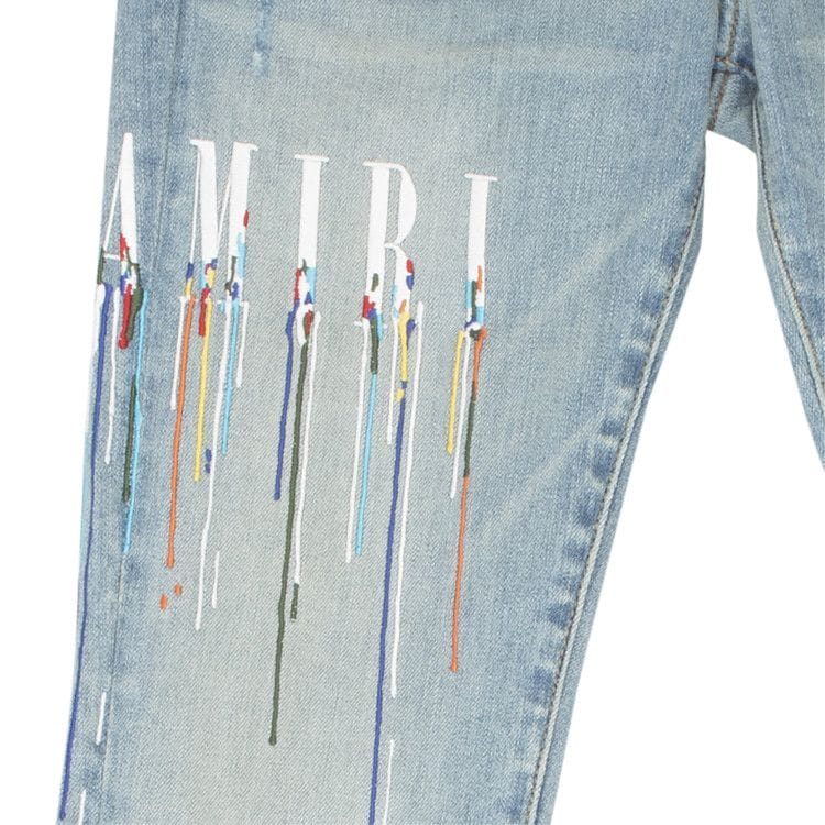 Amiri Paint Drip Logo Jean Clay Indigo