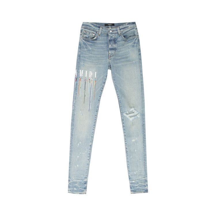 Amiri Paint Drip Logo Jean Clay Indigo