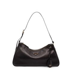 Prada Arqué Small Calfskin Shoulder Bag - Black