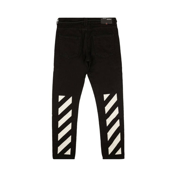 Off-White Diag Slim Shorts Jeans Black