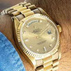 Rolex | Day-Date | 18038 | Yellow gold | 36 mm | Yellow gold | Champagne | Automatic