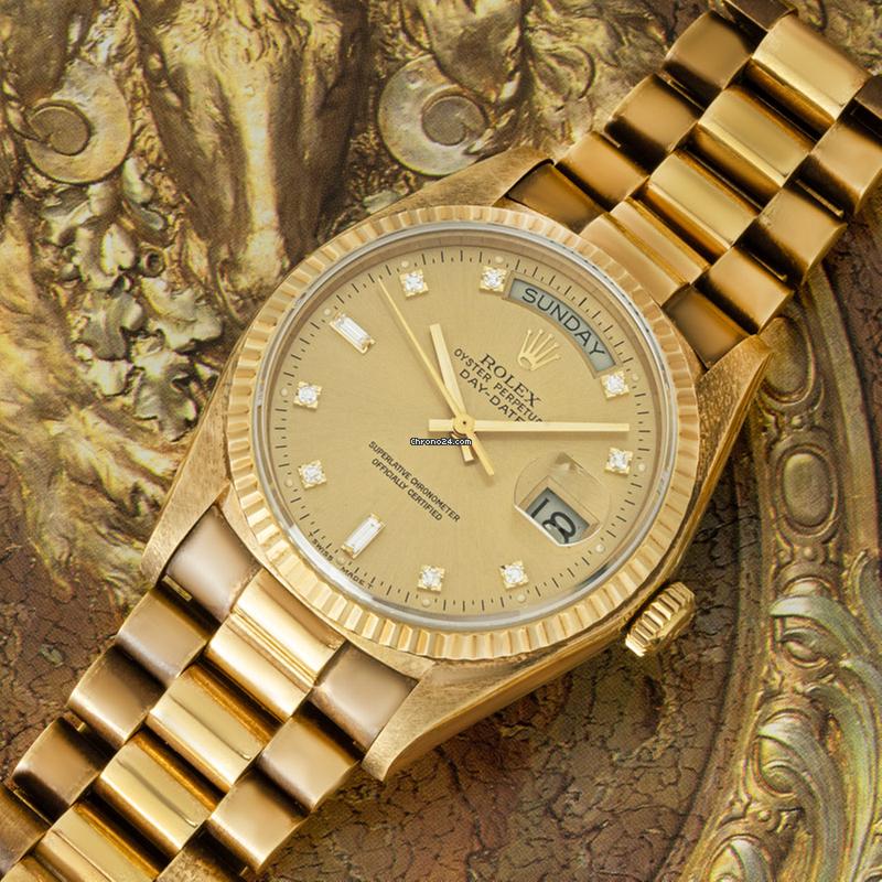 Rolex | Day-Date | 18038 | Yellow gold | 36 mm | Yellow gold | Champagne | Automatic