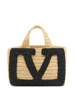 small Viva Superstar raffia tote bag