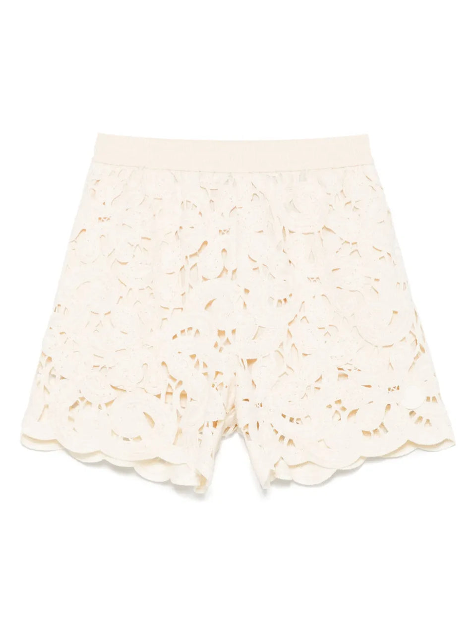 floral macrame shorts