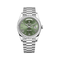 Rolex | Day-Date | 228396TBR | Platinum | 40 mm | Platinum | Green | Automatic