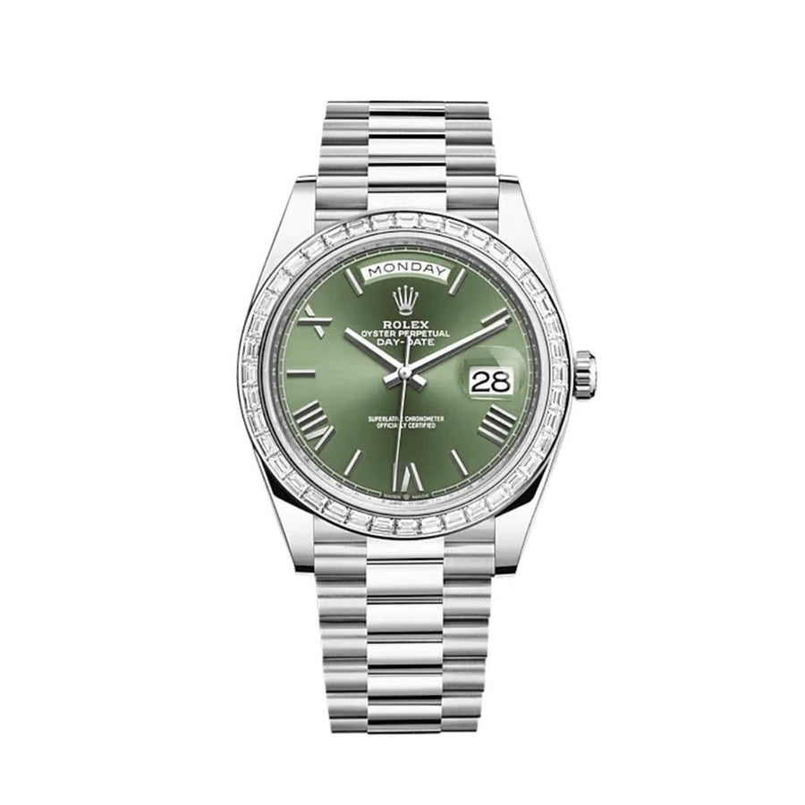 Rolex | Day-Date | 228396TBR | Platinum | 40 mm | Platinum | Green | Automatic