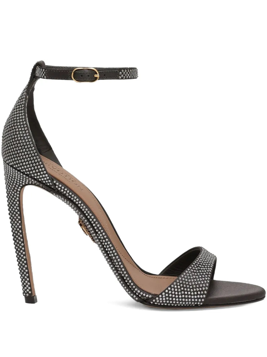 105mm rhinestone-embellished ankle-strap sandals