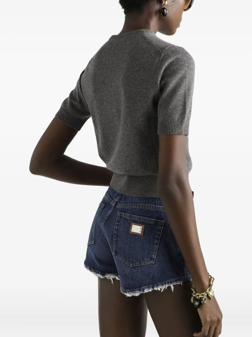 short-sleeve cashmere sweater