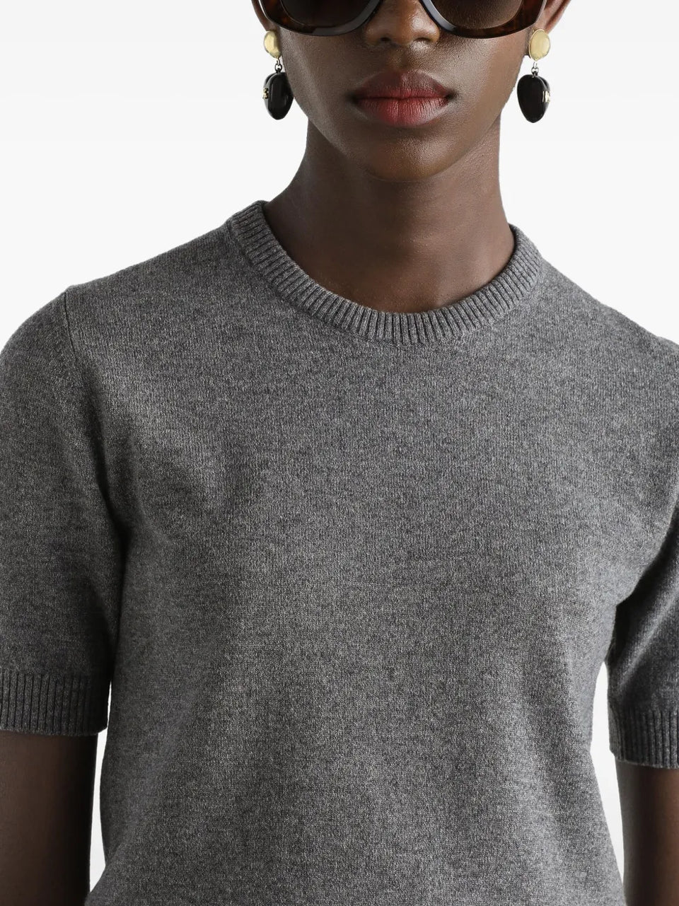 short-sleeve cashmere sweater