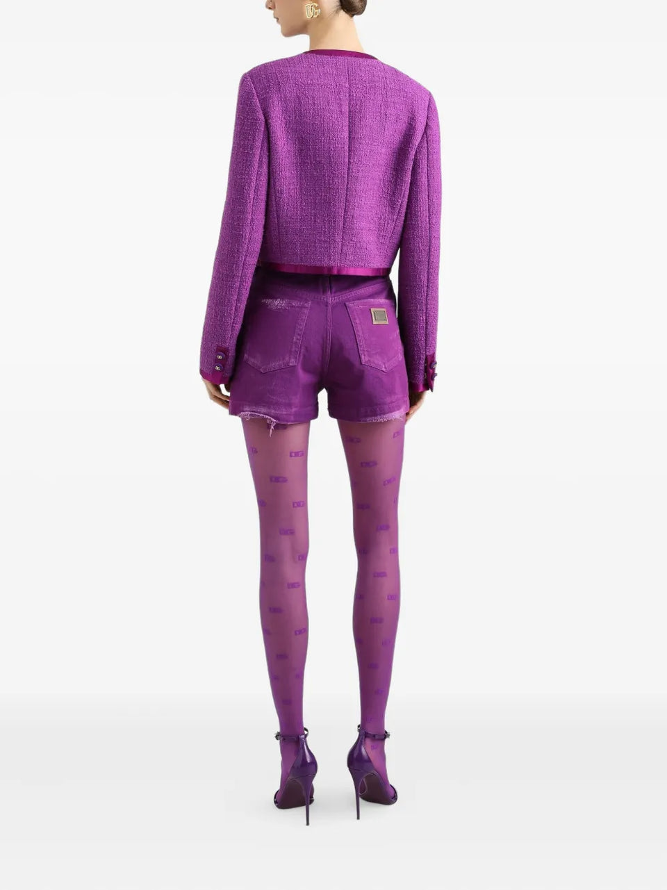 rachel tweed single-breasted jacket