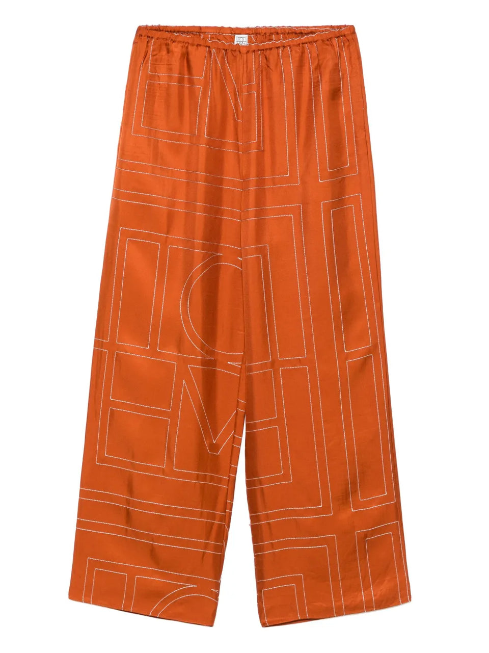 monogram silk trousers