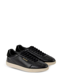 suede-panel leather sneakers