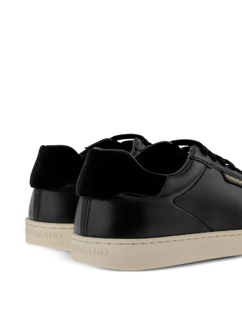 suede-panel leather sneakers