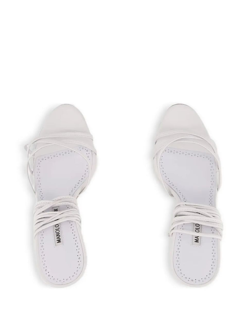 105mm leather ankle-tie sandals