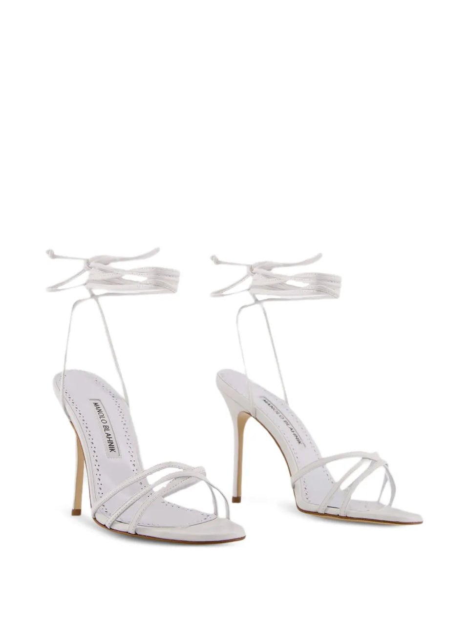 105mm leather ankle-tie sandals