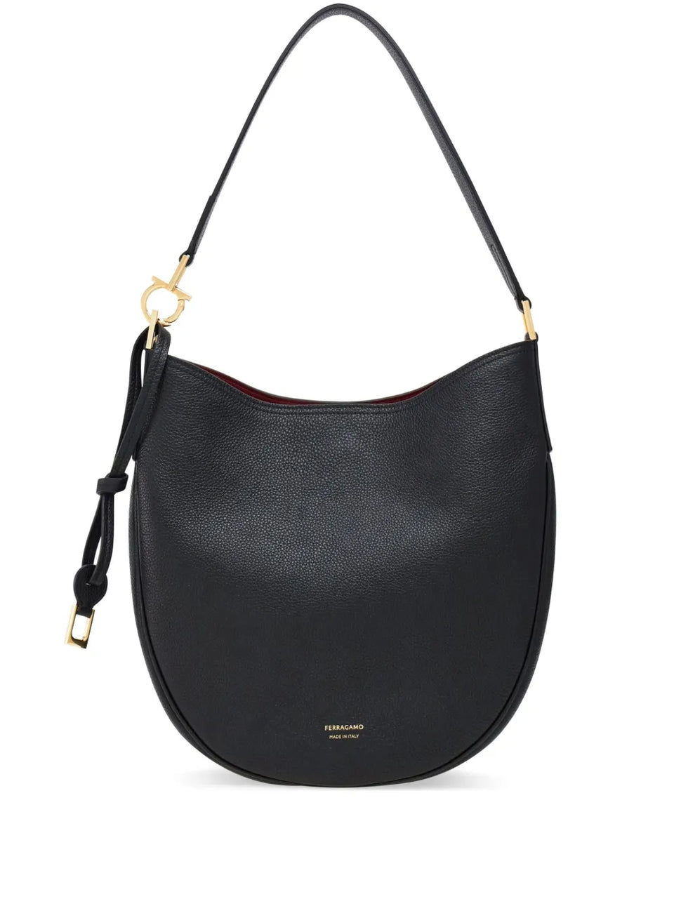 North-South leather shoulder bag