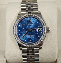 Rolex | Datejust | 278384RBR BLUE FLORAL JUB | Steel | 31 x 37 mm | Steel | Blue | Automatic