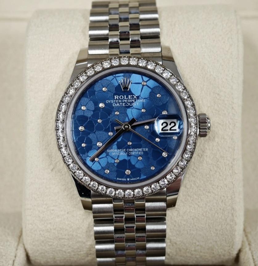 Rolex | Datejust | 278384RBR BLUE FLORAL JUB | Steel | 31 x 37 mm | Steel | Blue | Automatic