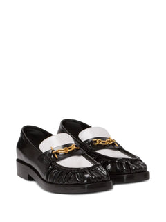 glazed leather loafers