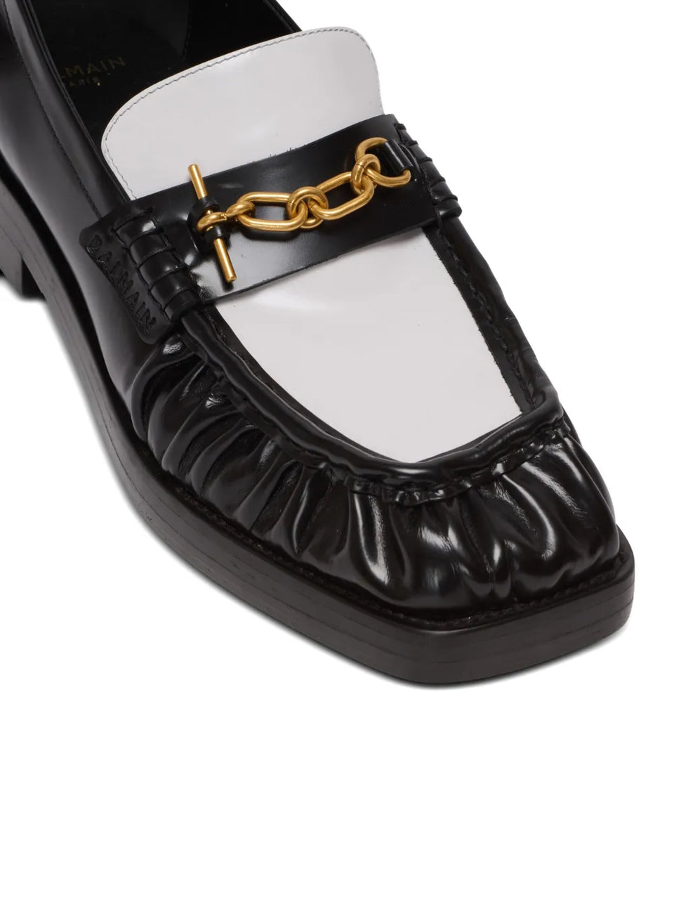 glazed leather loafers