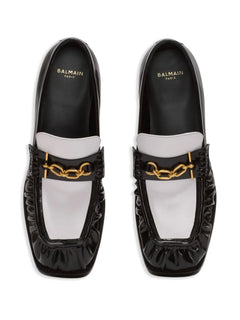 glazed leather loafers