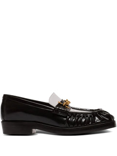 glazed leather loafers