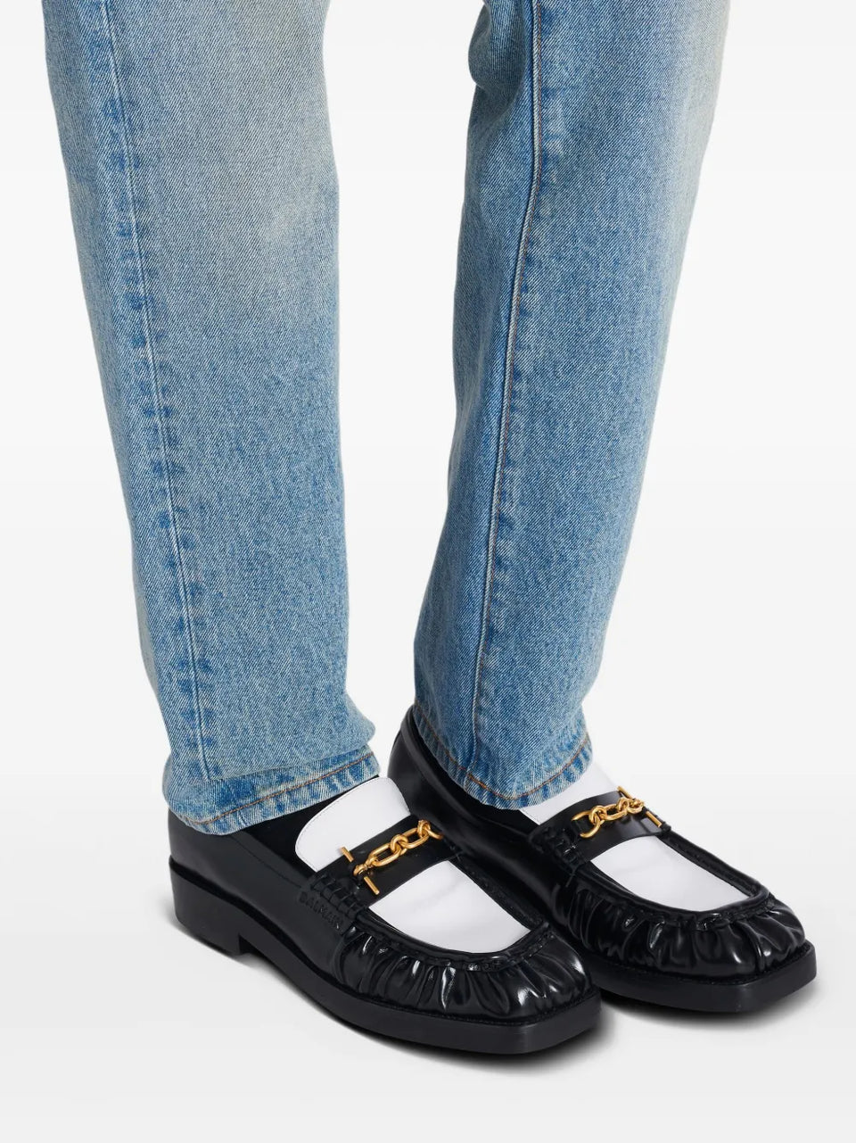 glazed leather loafers